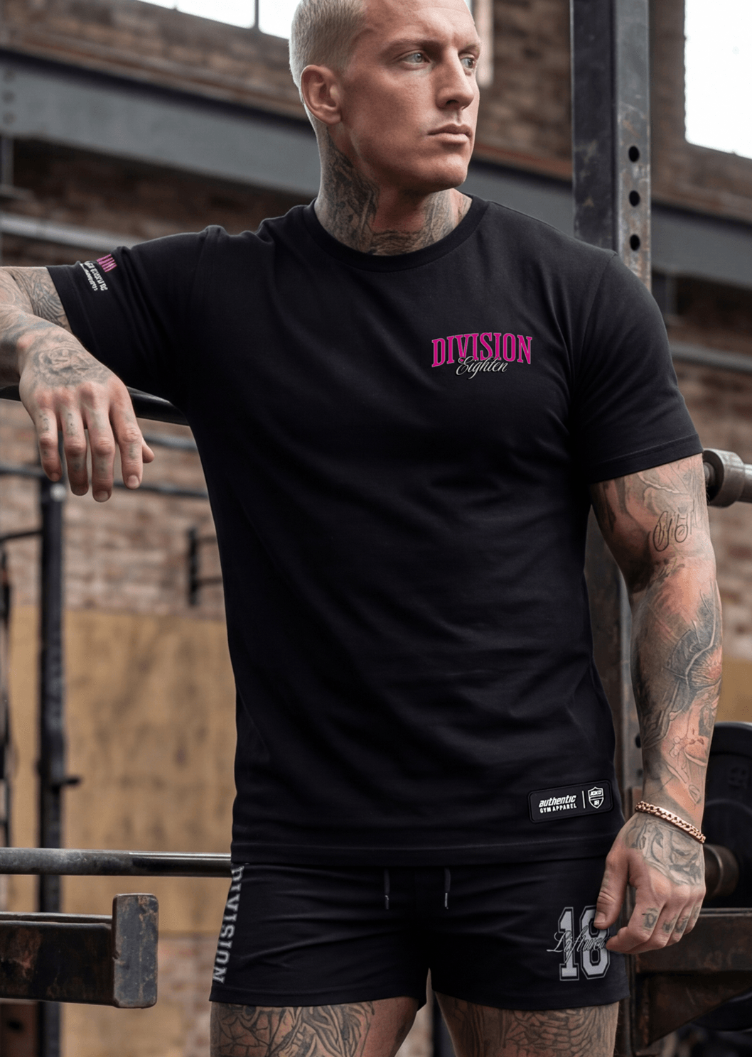 JCKD 3018 Angels N Iron Tee, bold Division 18 drop graphic on heavyweight 220 GSM cotton gym tee