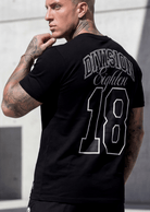 JCKD 3018 Division 18 Stitched Tee black, bold DIV18 graphic with premium stitched detail gym tee